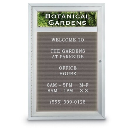 United Visual Products Indoor Enclosed Combo Board, 42"x32", Gold Frame/Grey & Ultramarine UVCB4232G-GREY-ULTMAR